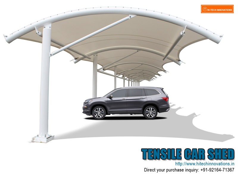 Tensile car shed for multiple cars