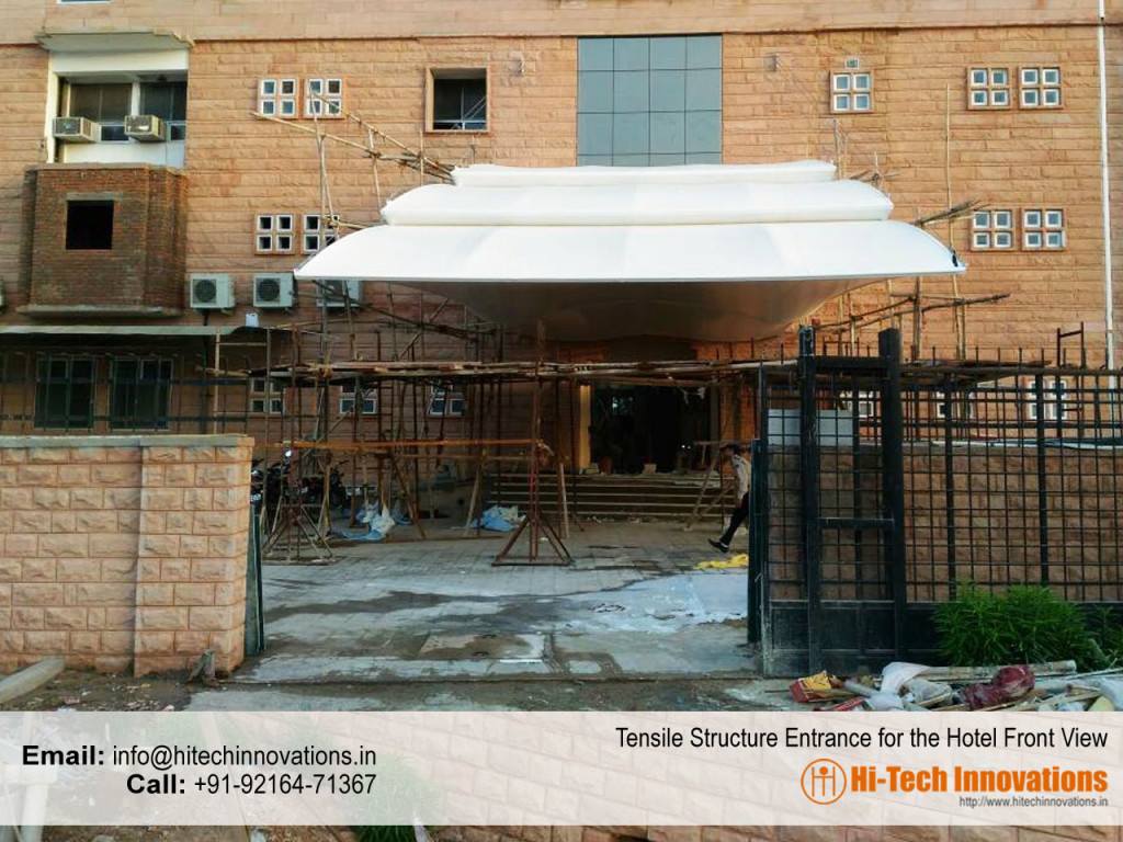Completed Tensile Structure for Entrance Front View