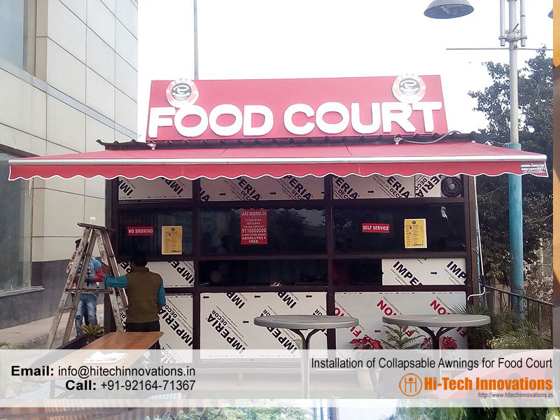 Collapsible Awnings for Food Court