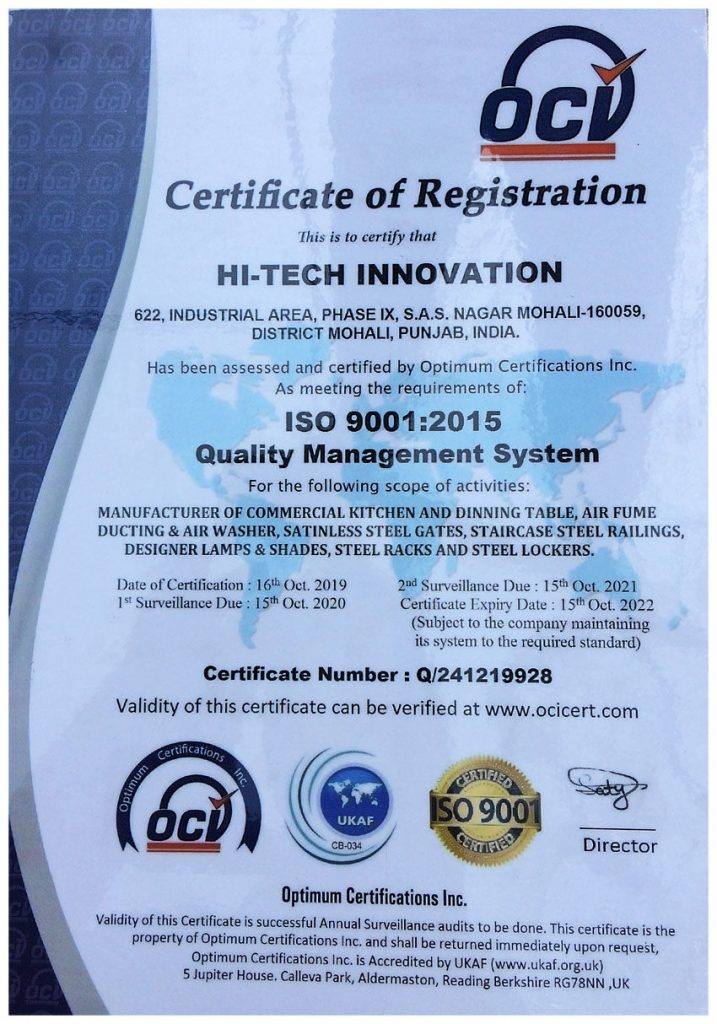 ISO 9001-2015 Quality Management System Certified