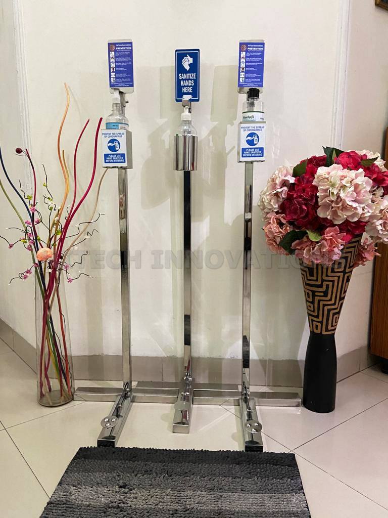 Sanitizer Dispenser Stand Three Units