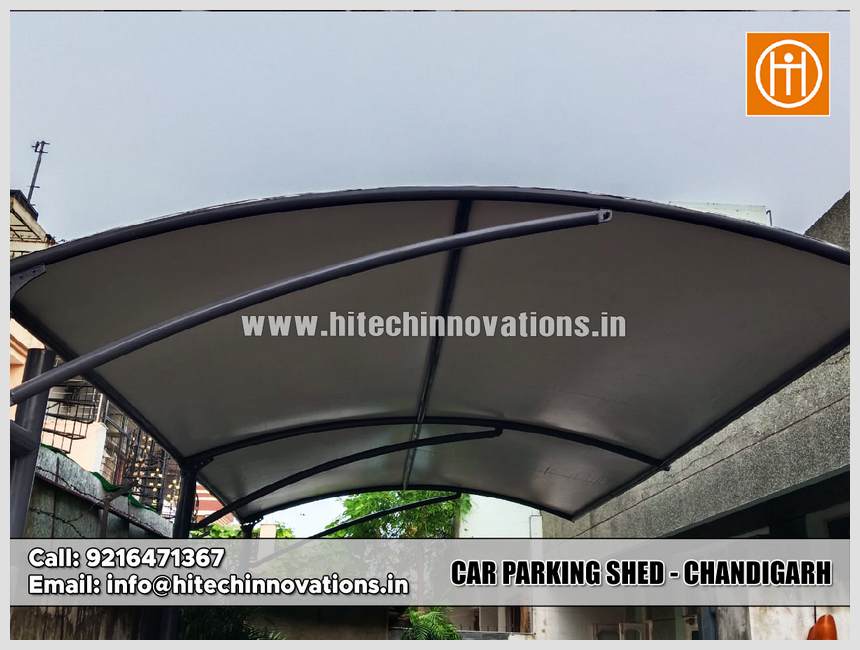 Beautiful Tensile Car Parking Shed for Residence in Chandigarh