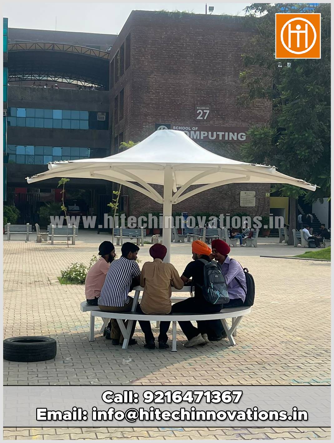 Unipole Tensile Structure Type Cone Structure at LPU, Jalandhar