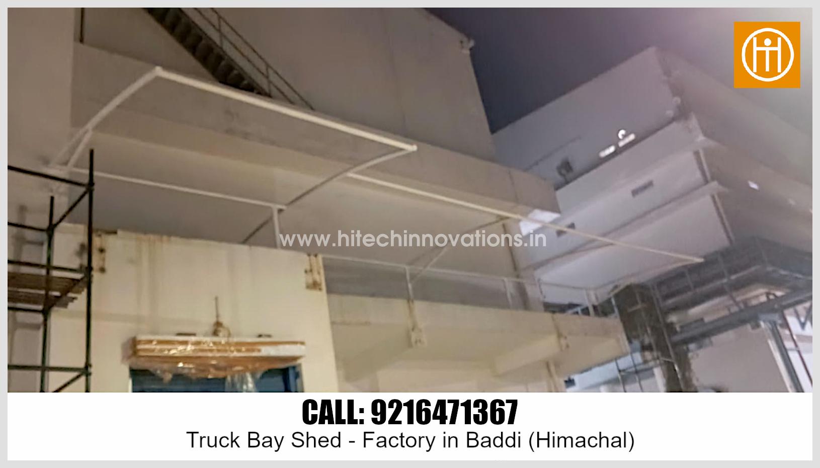 Night perspective of the sturdy tensile truck bay shed framework designed for industrial operations