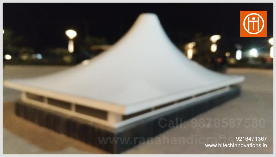 High grade weather resistant tensile canopy cover for commercial basement ventilation designed by Hitech Innovations